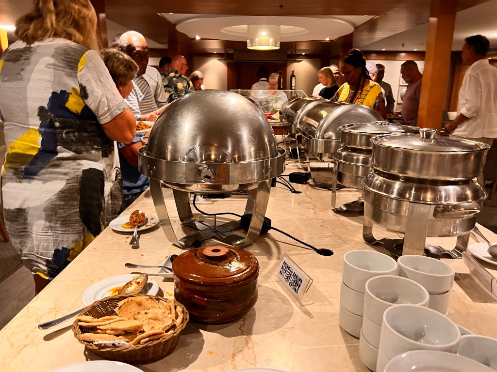 The buffet available onboard the Jamila Nile Cruise