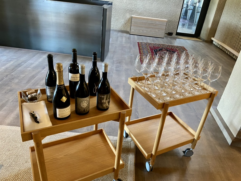 Wine tasting setup